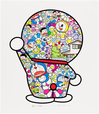 TAKASHI MURAKAMI Three color offset lithographs.